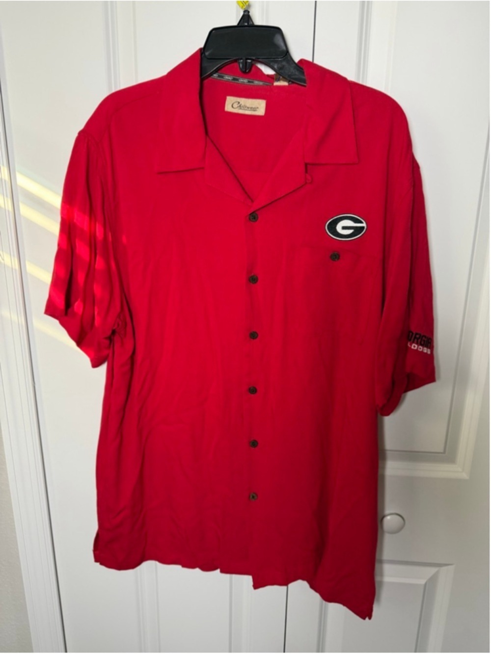 Men's Chiliwear Red Georgia Bulldogs Casual Button Down Shirt L